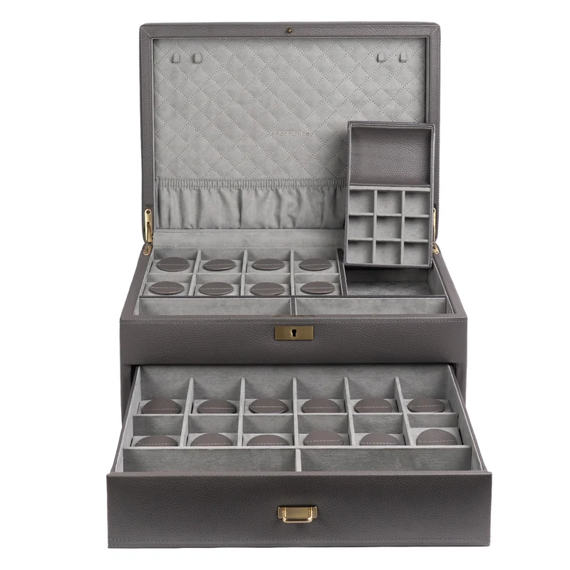 DYNASTY XXL Uhrenbox für 20 Uhren aus Leder