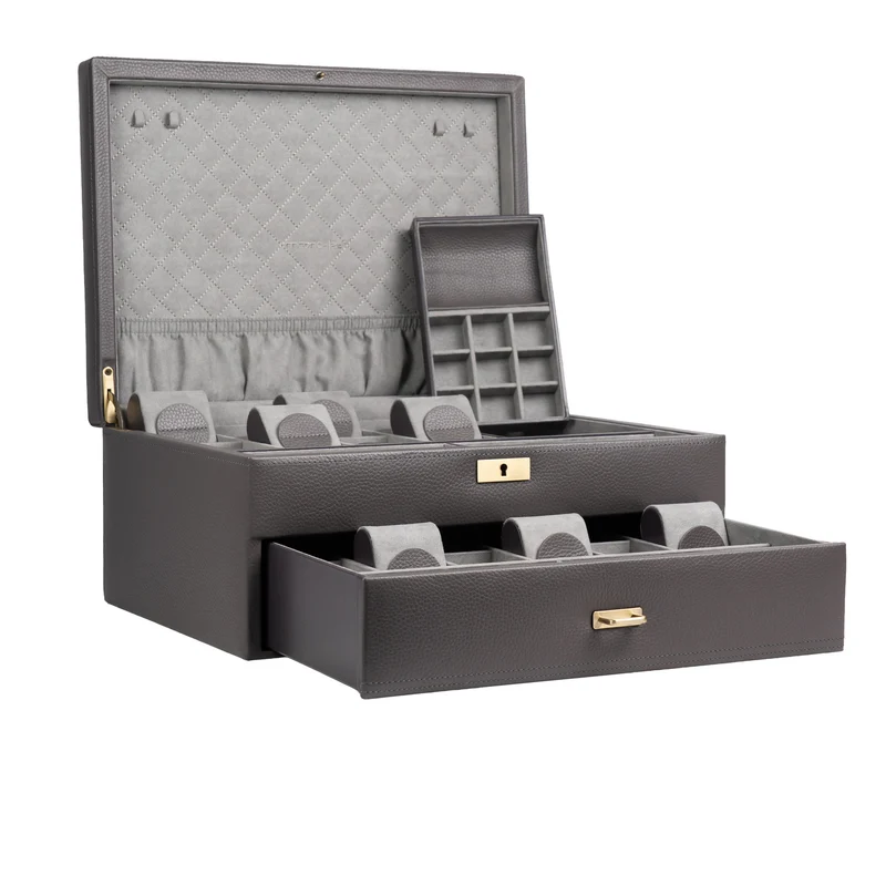 DYNASTY XXL Uhrenbox für 20 Uhren aus Leder