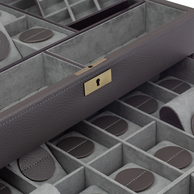 DYNASTY XXL Uhrenbox für 20 Uhren aus Leder