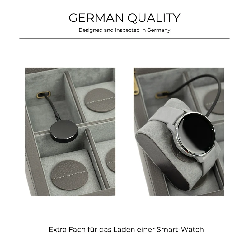 DYNASTY XXL Uhrenbox für 20 Uhren aus Leder