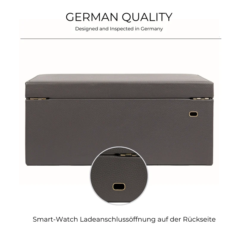 DYNASTY XXL Uhrenbox für 20 Uhren aus Leder