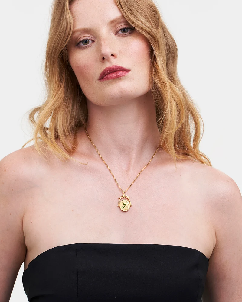 J Initial Jasmine Gold Spinner Necklace