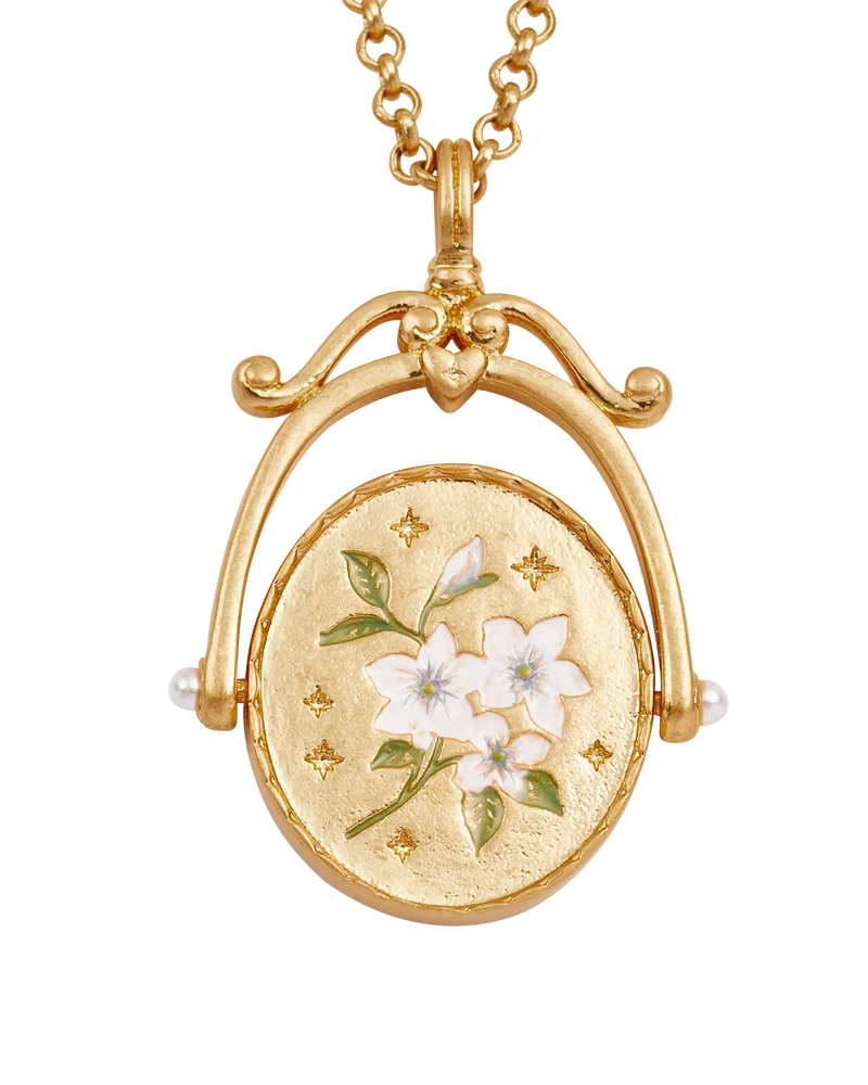 J Initial Jasmine Gold Spinner Necklace