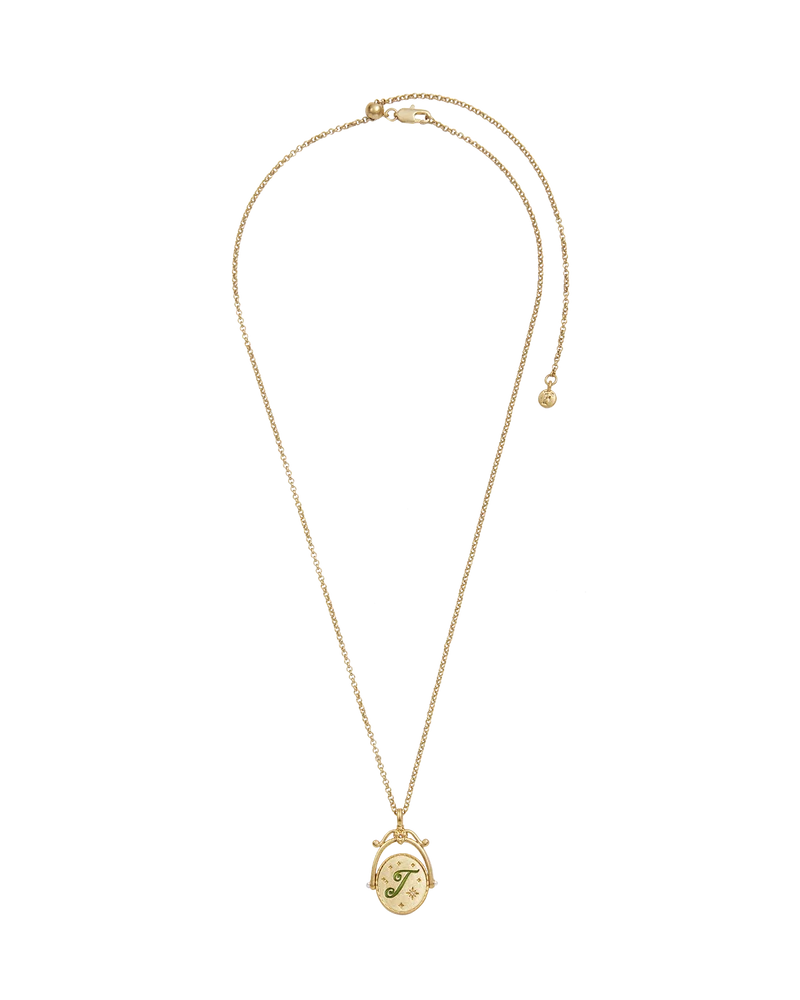 J Initial Jasmine Gold Spinner Necklace