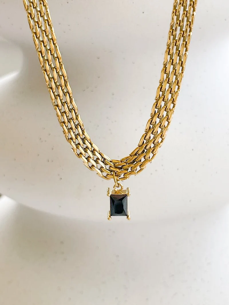 Black Mesh Halskette