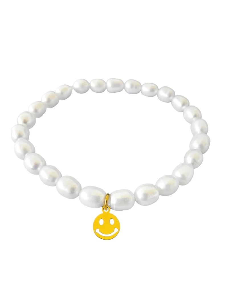 Süßwasserperlen Armband mit Smiley