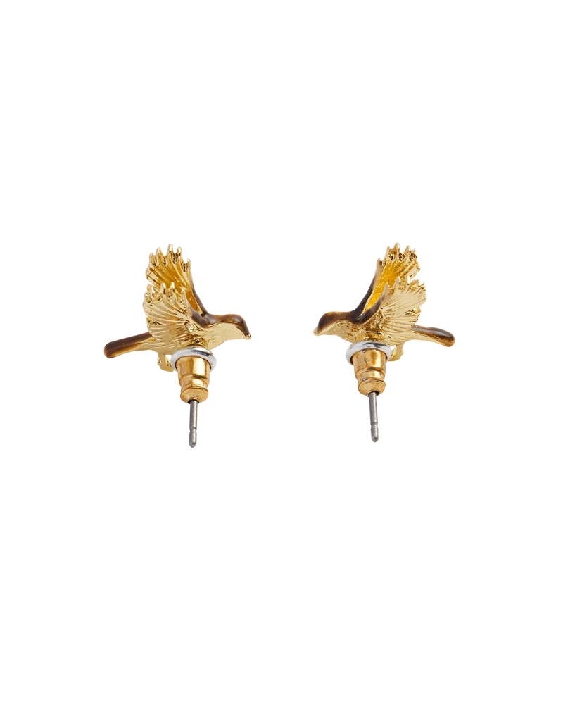 Enamel Flying Robin earrings