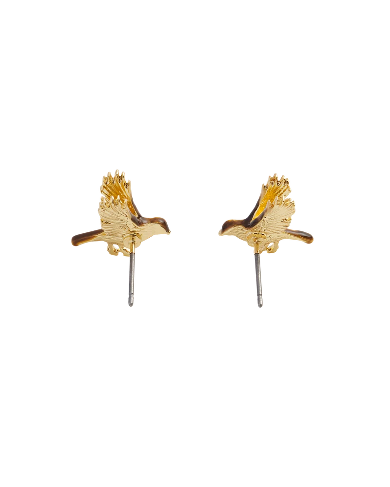 Enamel Flying Robin earrings