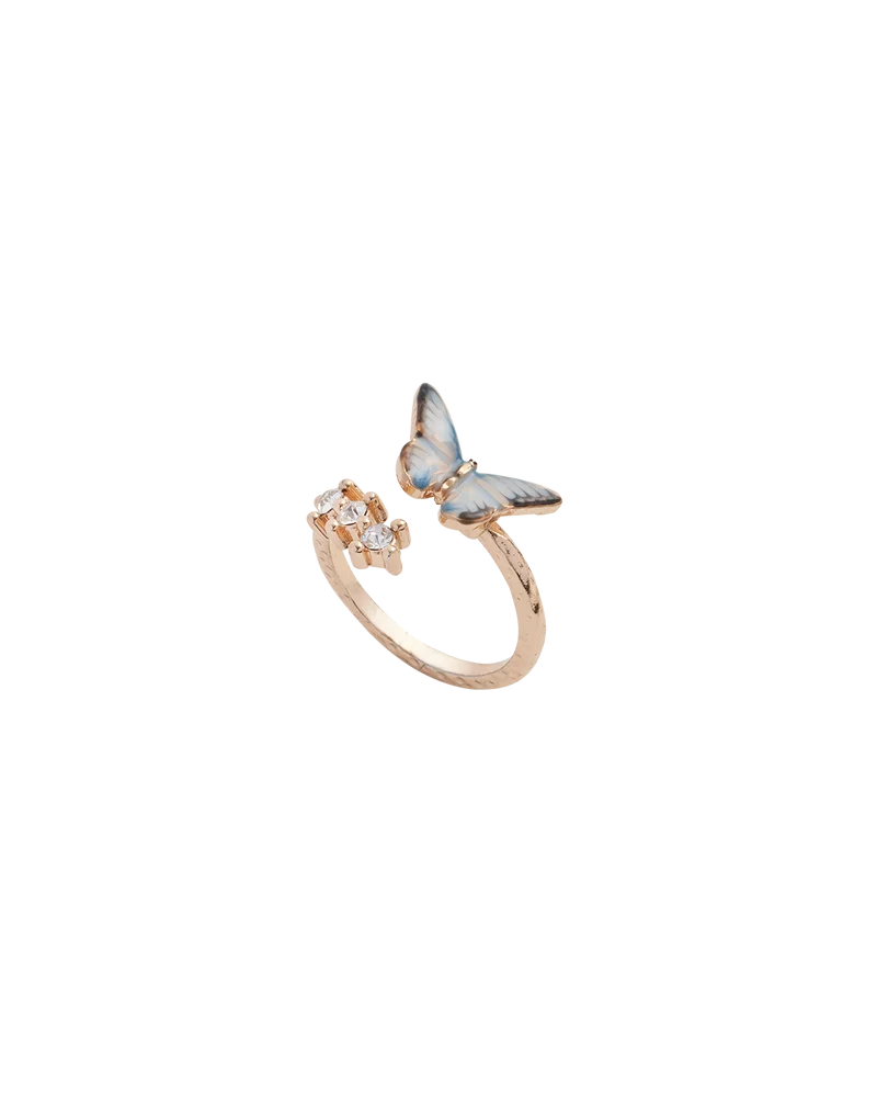 Enamel Blue Butterfly Ring