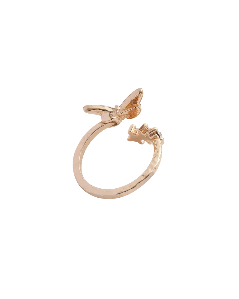 Enamel Blue Butterfly Ring