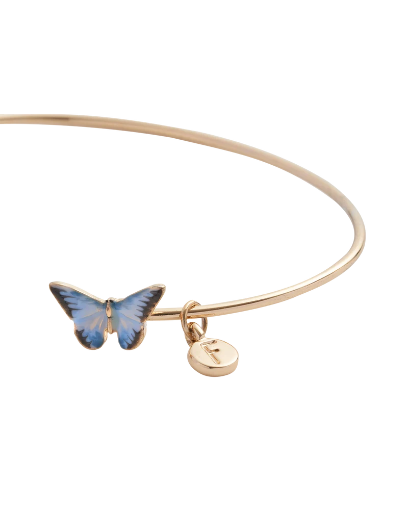 Enamel Blue Butterfly Bangle