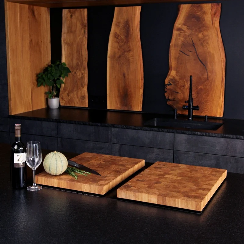 End Grain Wooden Hob Cover