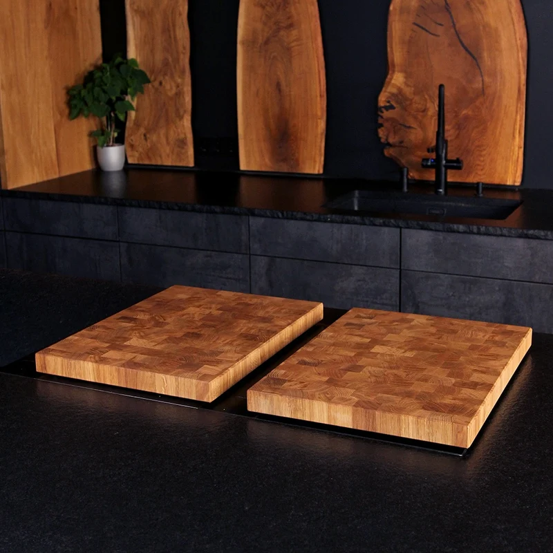 End Grain Wooden Hob Cover