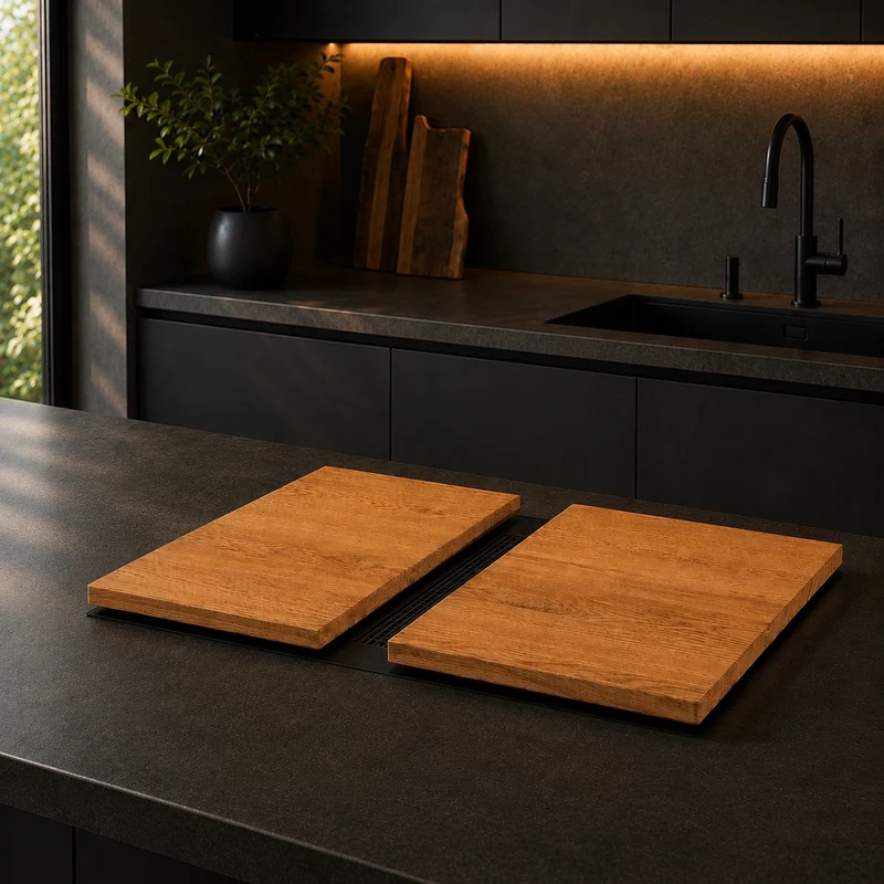 Two-Piece Wooden Hob Cover