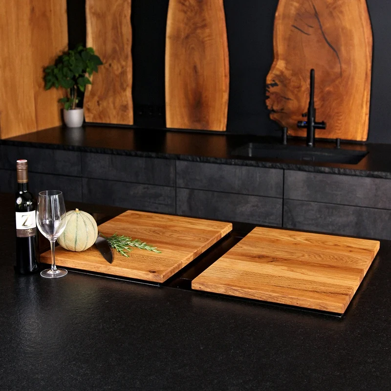 Two-Piece Wooden Hob Cover