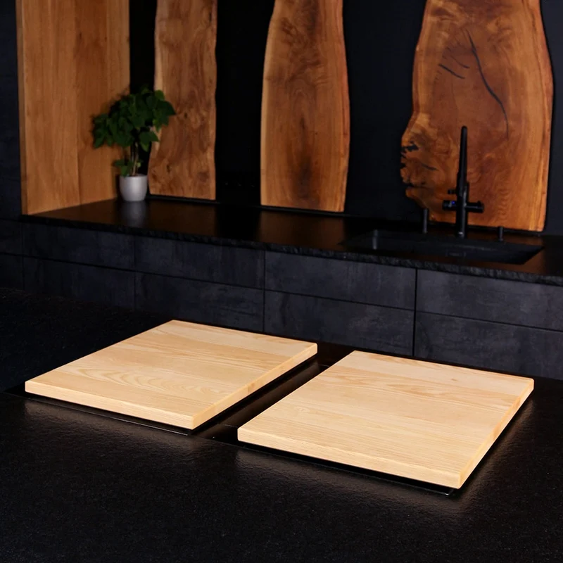 Two-Piece Wooden Hob Cover