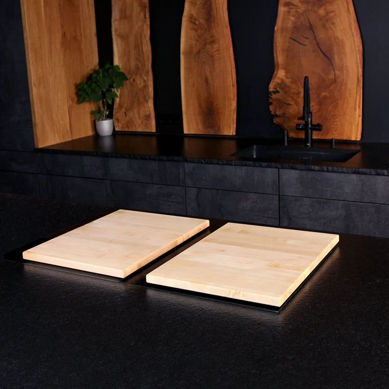Two-Piece Wooden Hob Cover