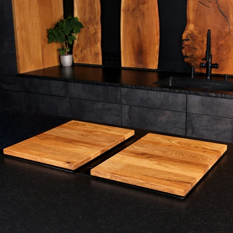 Two-Piece Wooden Hob Cover