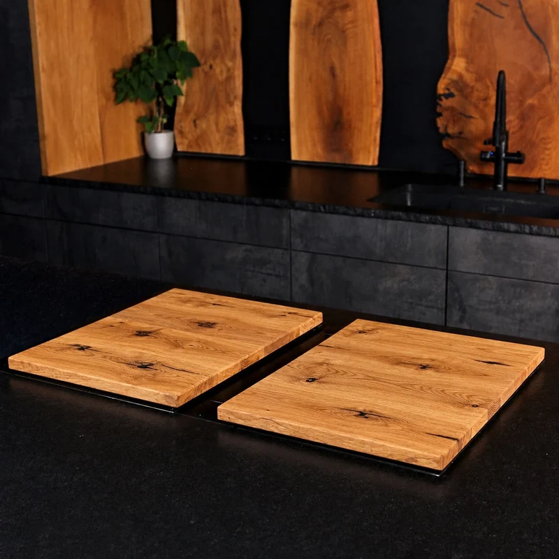 Two-Piece Wooden Hob Cover