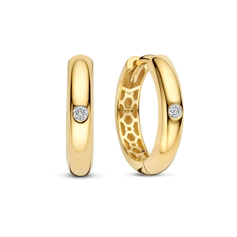 Isabel Bernard De La Paix Lize Gold Earrings With Diamond 0.03 Carat IBD360040