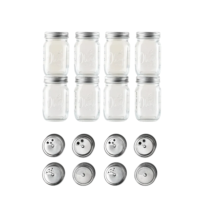 Gewürzgläser OLENI mit STREUEINSATZ - Set 8 Stk.