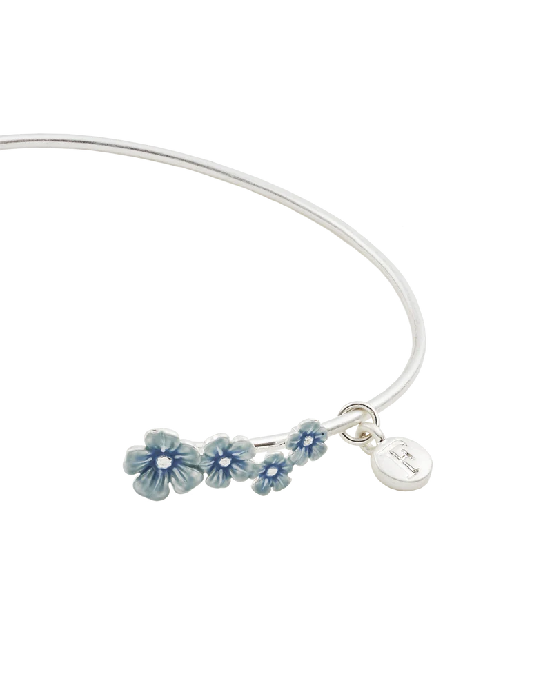 Forget Me Not Silver Bangle