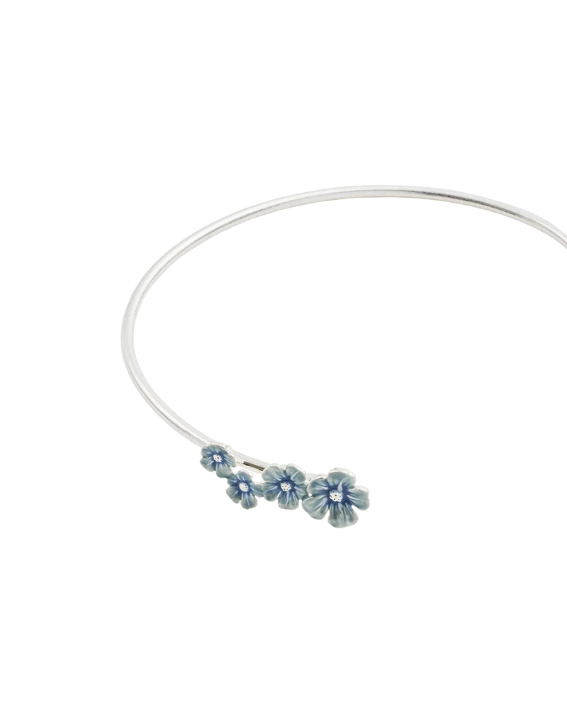 Forget Me Not Silver Bangle