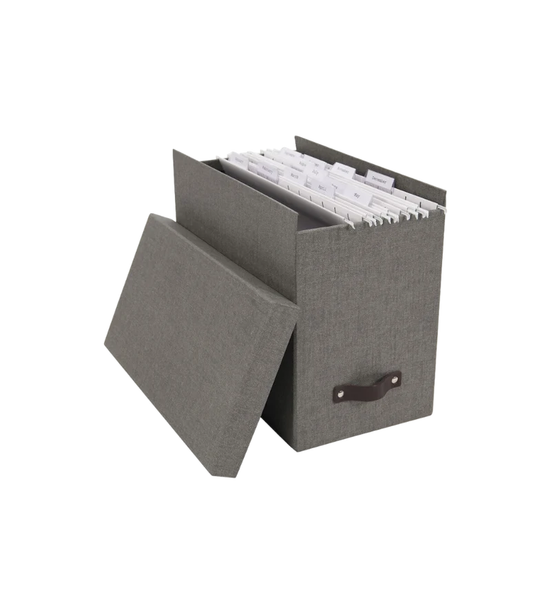 JOHAN Hängeregister-Box - Grau Canvas