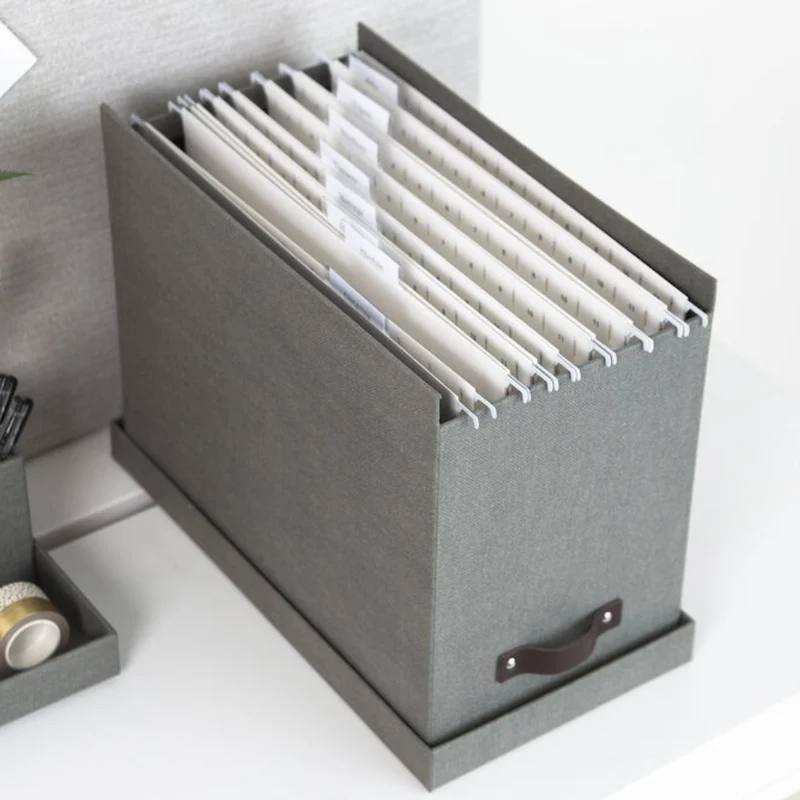 JOHAN Hängeregister-Box - Grau Canvas