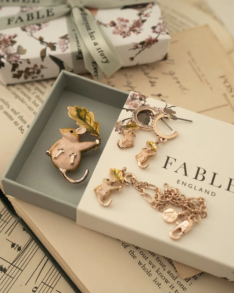 Enamel Dormouse Brooch