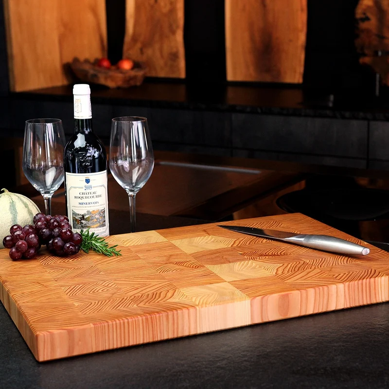 Larch End Grain Cutting Board