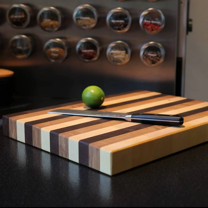 Birch, Oak & Walnut End Grain Cutting Board