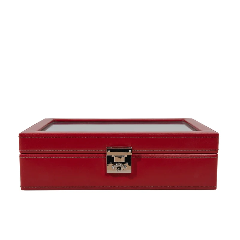 CORDOBA Uhrenbox für 10 Uhren aus Leder mit Glas