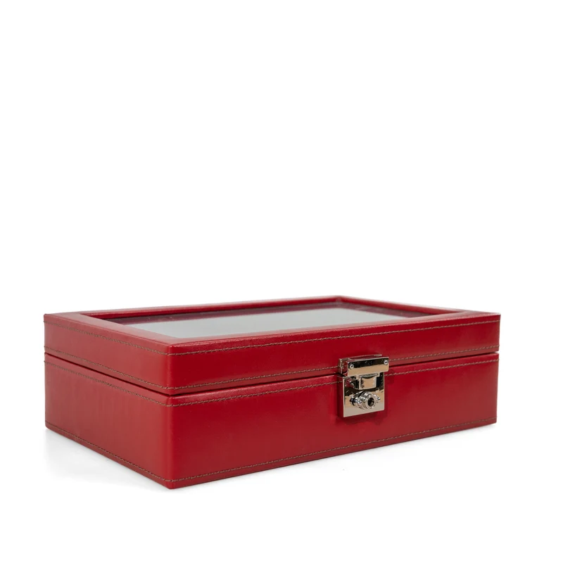 CORDOBA Uhrenbox für 10 Uhren aus Leder mit Glas