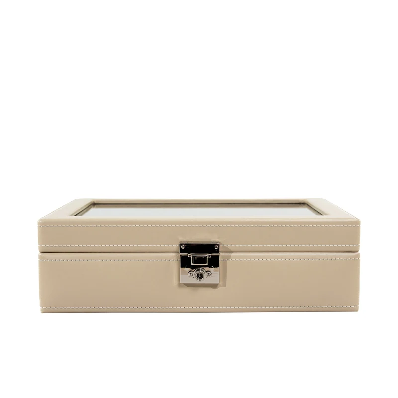 CORDOBA Uhrenbox für 10 Uhren aus Leder mit Glas