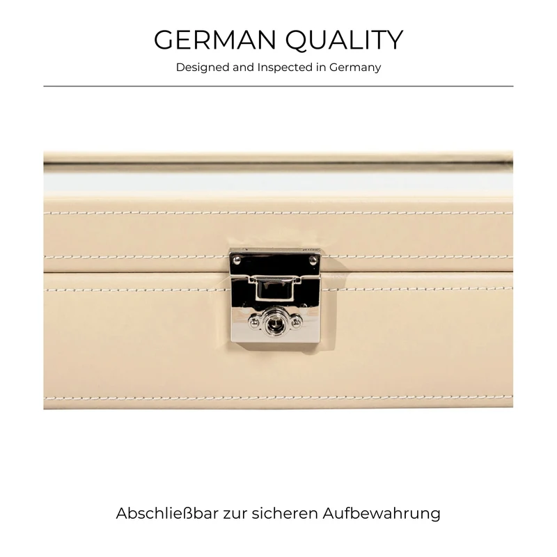 CORDOBA Uhrenbox für 10 Uhren aus Leder mit Glas