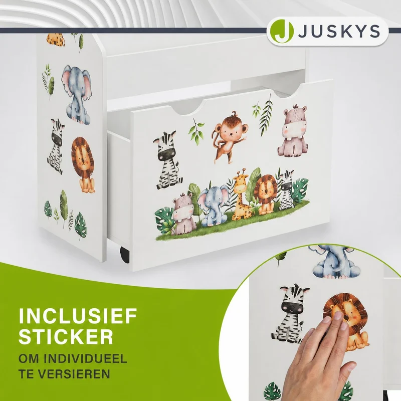 Kinder Bücherregal mit 3 Fächern und herausziehbarer Spielzeugkiste