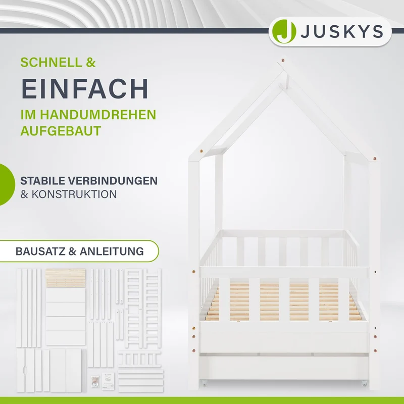 Kinderbett Marli 90 x 200 cm mit Bettkasten