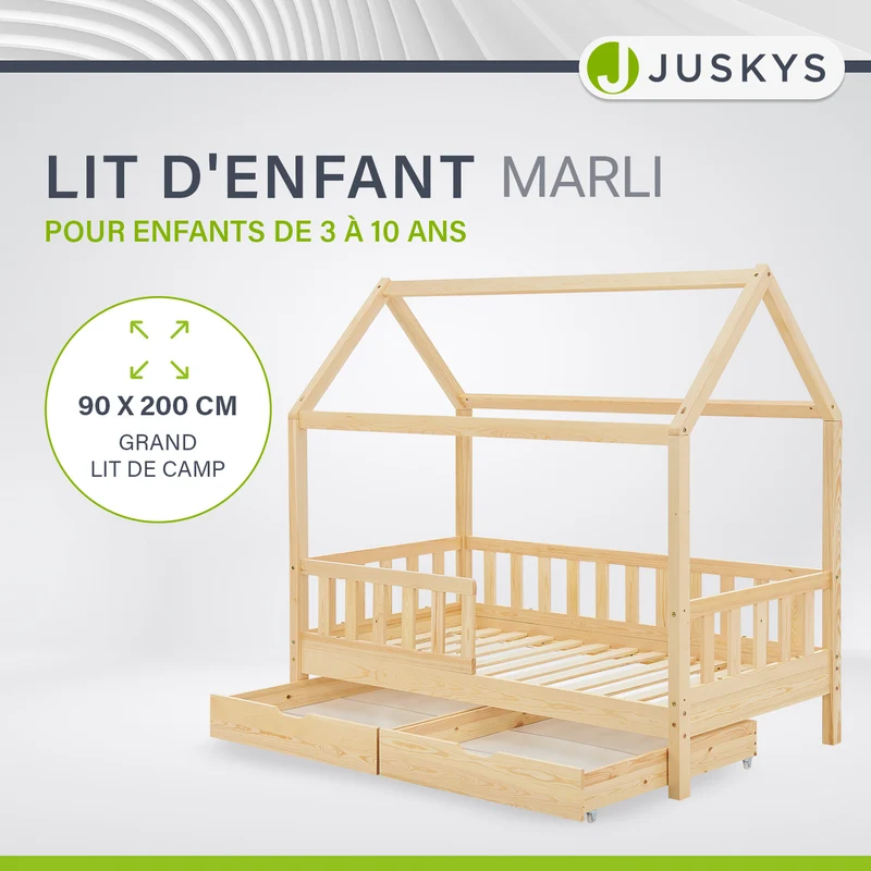Kinderbett Marli 90 x 200 cm mit Bettkasten