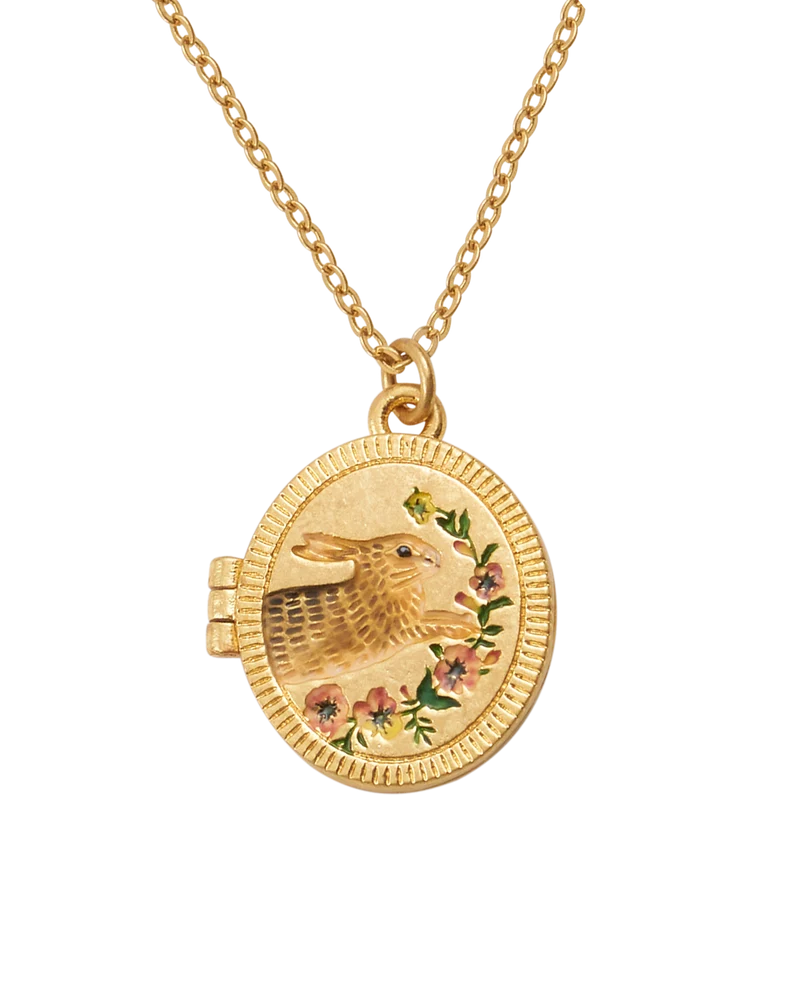 Running Bunny Locket Necklace