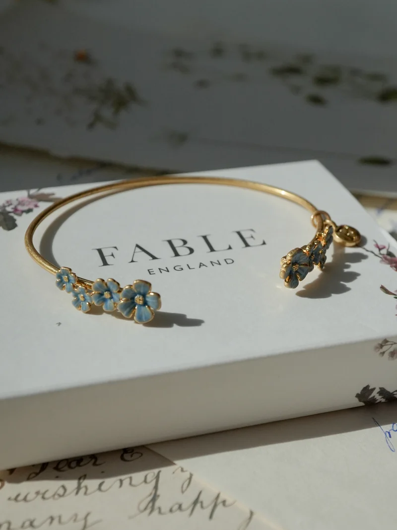 Gold Forget-Me-Not Bangle