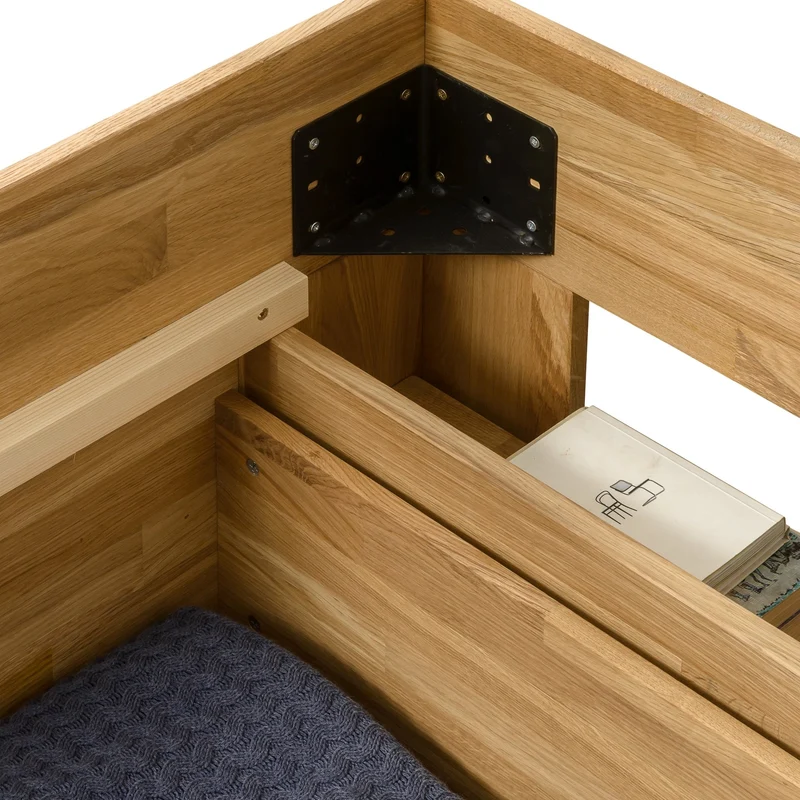 Bett mit Stauraum aus massiver Eiche UPPSALA | NordicStory