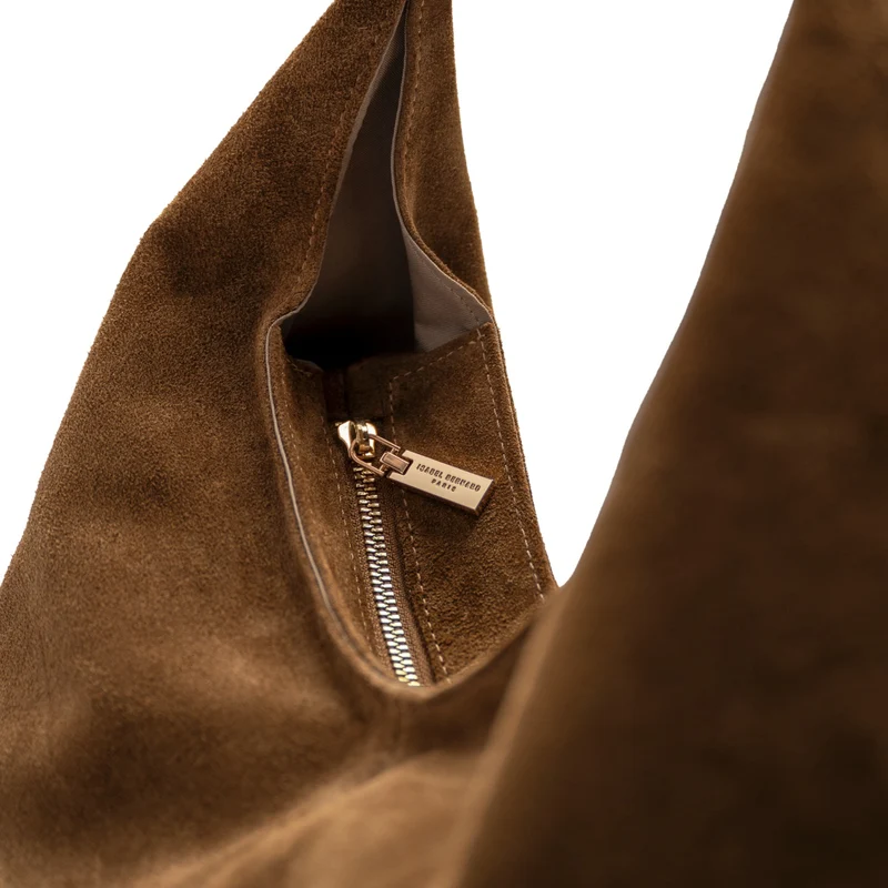 Isabel Bernard Honoré Grace braune Wildleder-Schultertasche IB25093-130
