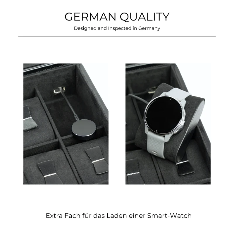 LONDON Uhrenbox für 10 Uhren aus Leder