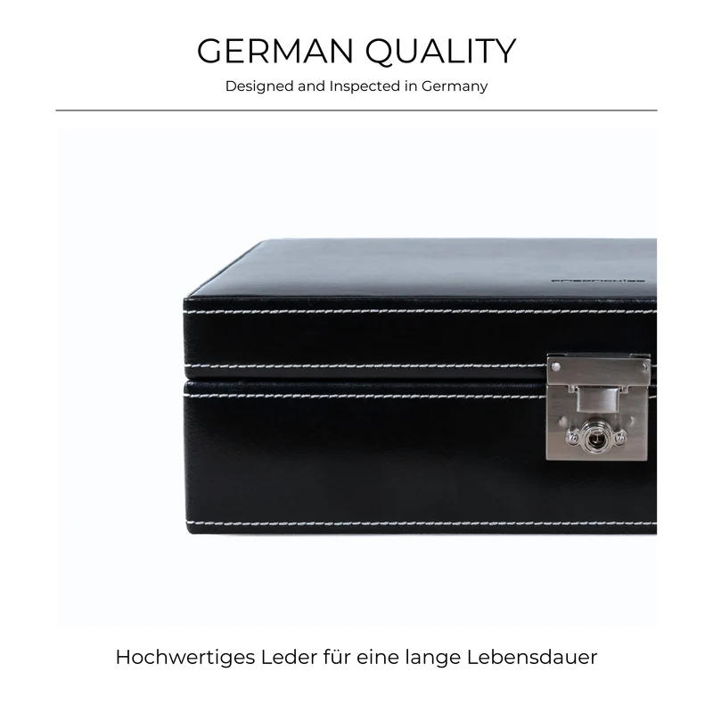 LONDON Uhrenbox für 10 Uhren aus Leder