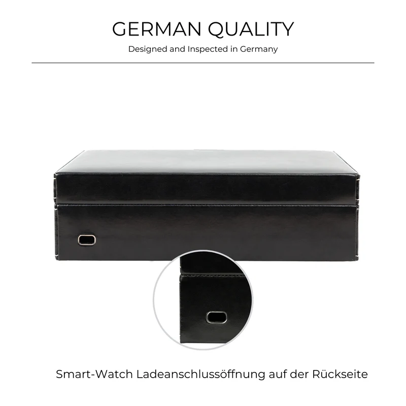 LONDON Uhrenbox für 10 Uhren aus Leder