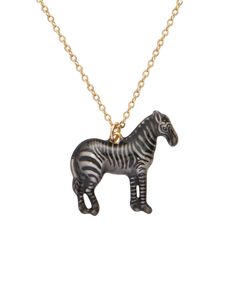 Zebra Pendant Necklace