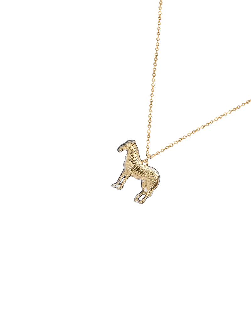 Zebra Pendant Necklace