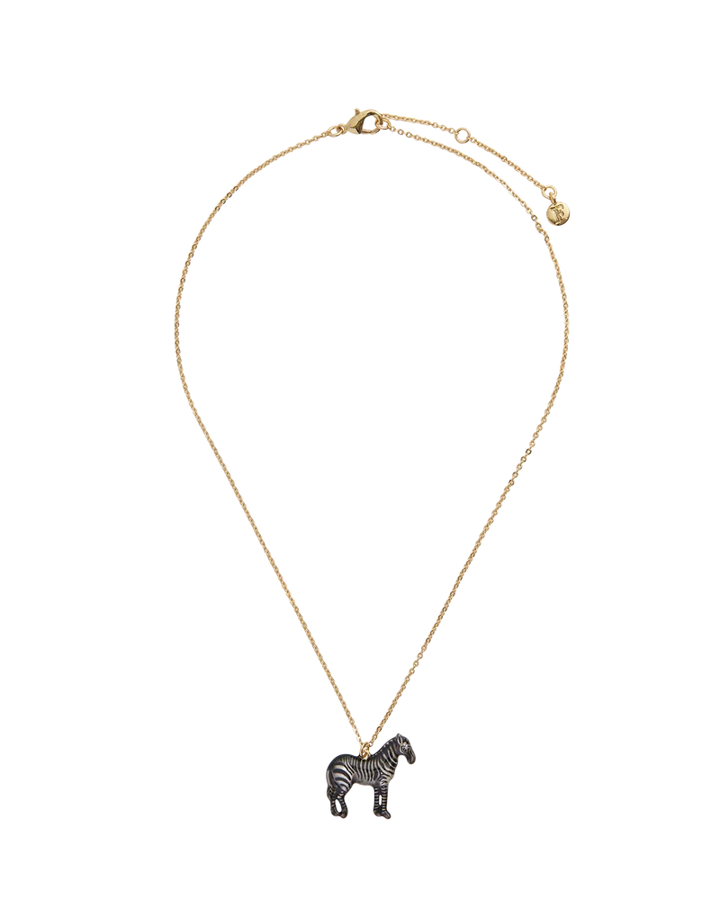Zebra Pendant Necklace