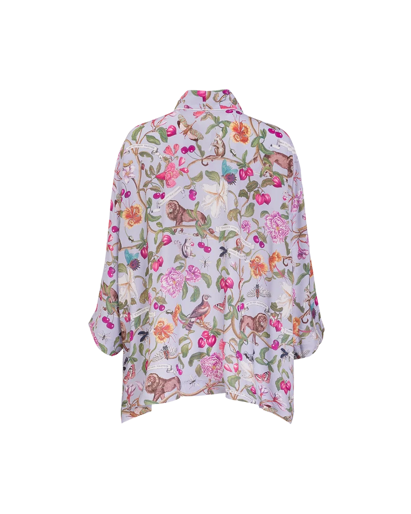 Tree of Life Blue Short Kimono